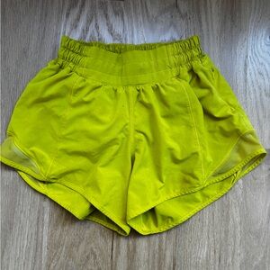 lululemon athletica Lime Green Hotty Hot Shorts